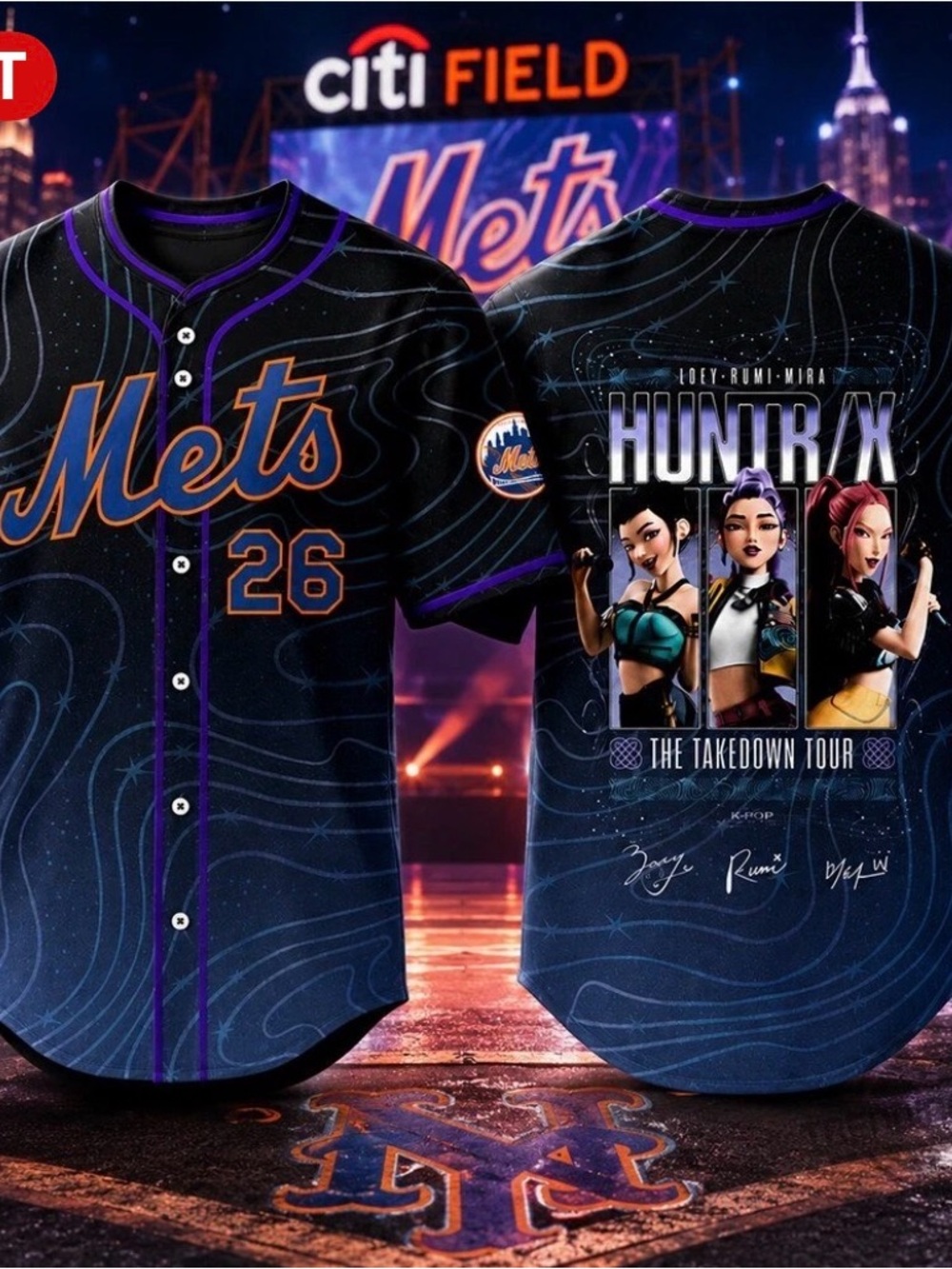 Mets K-Pop Demon Hunters 8/15/26 Jersey Shirt